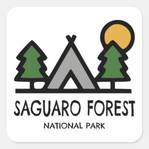 Saguaro Forest National Park Square Sticker