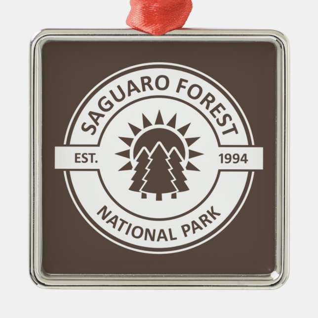 Saguaro Forest National Park Sun Trees Metal Ornament (Front)