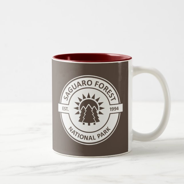 Saguaro Forest National Park Sun Trees Two-Tone Coffee Mug (Right)