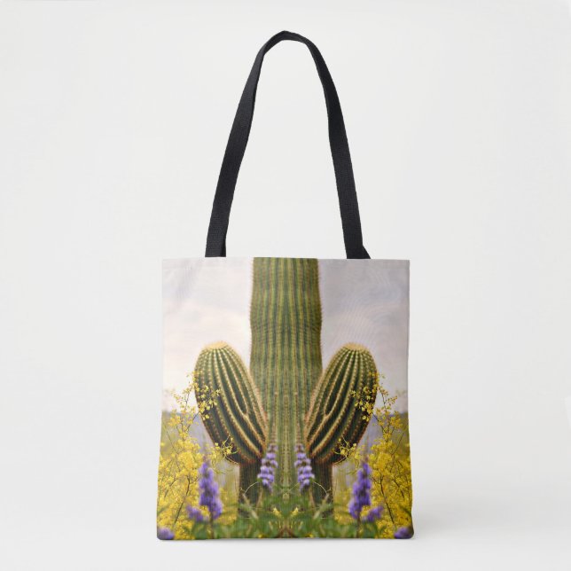 Saguaro in Lavender Tote Bag (Front)