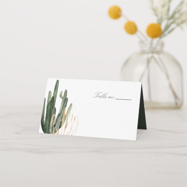 Saguaro moderne Cactus Mariage Cartes de Place (Devant)