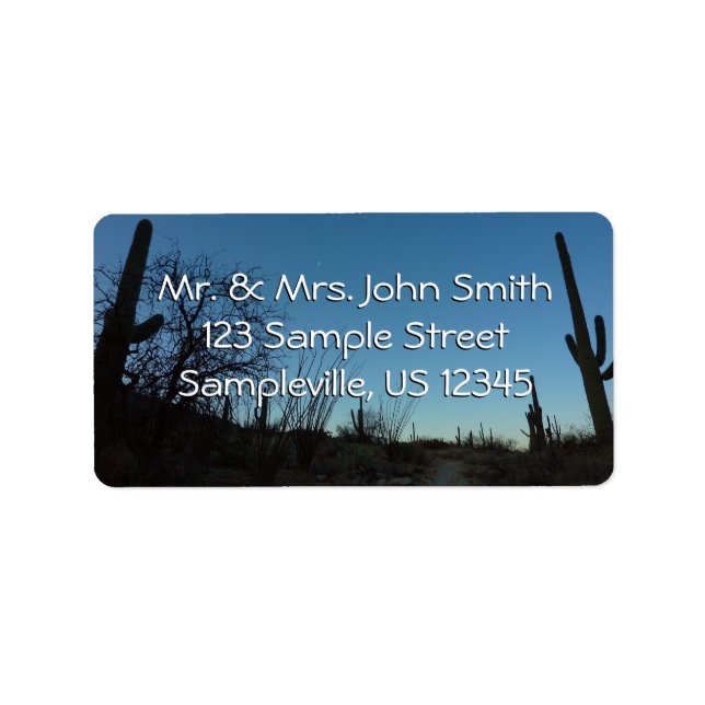 Saguaro Morning at Saguaro National Park Label (Front)