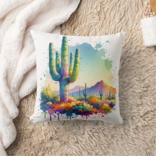 Saguaro National Park Arizona Giant Cactus Throw Pillow