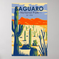 Saguaro National Park Arizona Giant Cactus Vintage