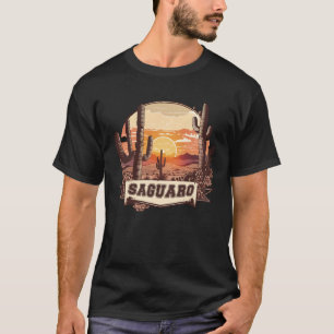 Saguaro National Park Arizona Retro Cactus & Sun C T-Shirt