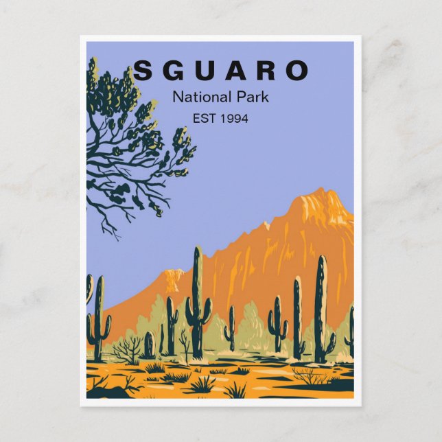Saguaro National Park Arizona Vintage travel retro Postcard (Front)