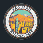 Saguaro National Park Cacti In Spring Badge Magnet<br><div class="desc">Saguaro vector artwork design. The park is named for the large saguaro cactus,  native to its desert environment.</div>