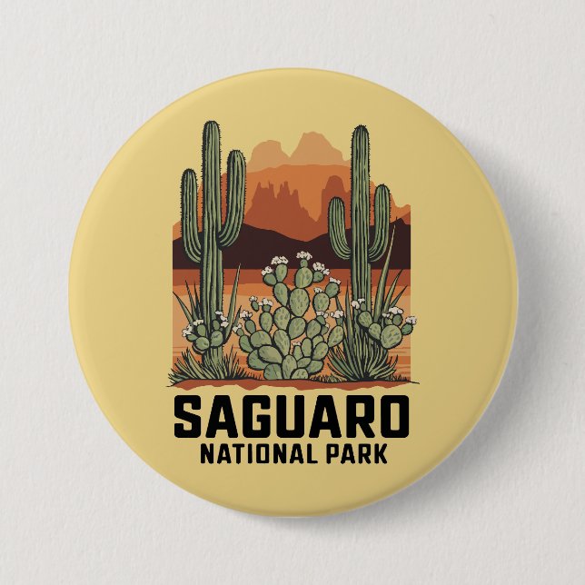 Saguaro National Park Cactus 3 Inch Round Button (Front)