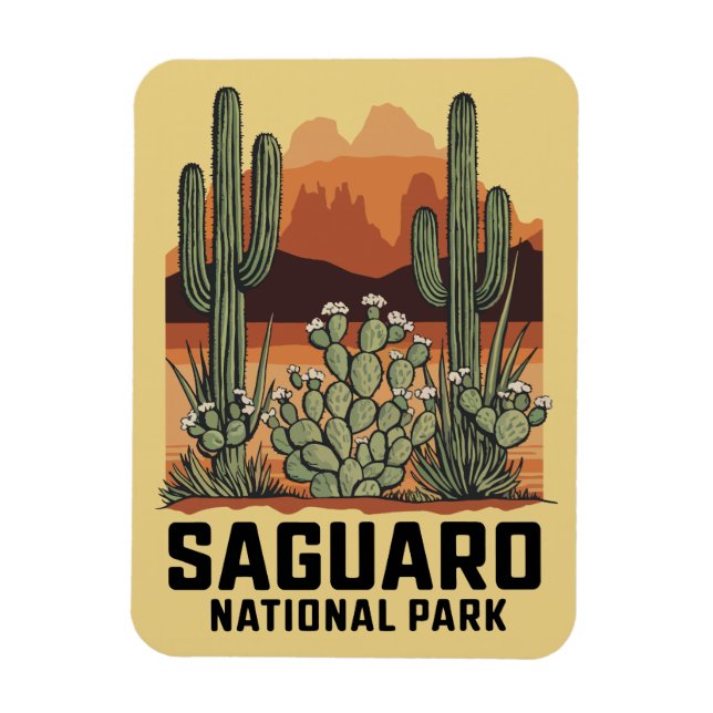 Saguaro National Park Cactus Magnet (Vertical)