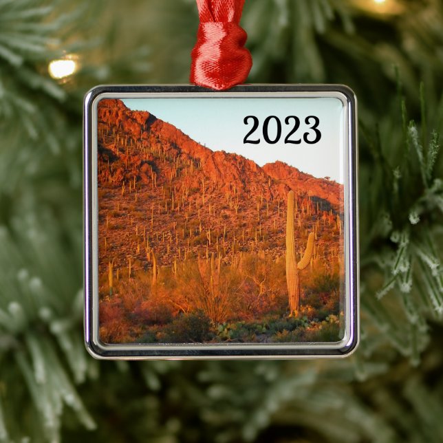 Saguaro National park Metal Ornament (Tree)