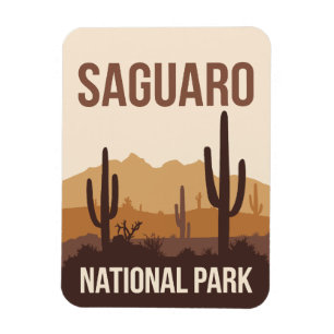 Saguaro National Park Minimal Travel Art Magnet