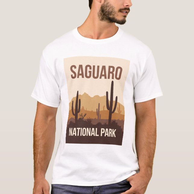Saguaro National Park Minimal Travel Art T-Shirt (Front)
