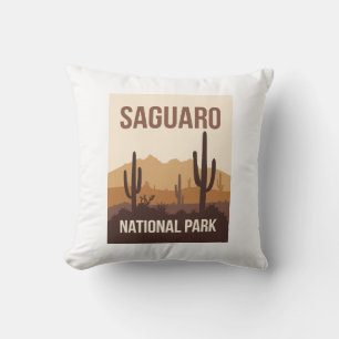 Saguaro National Park Minimal Travel Art Throw Pillow