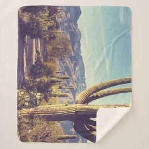Saguaro National Park, scenic representation. Sherpa Blanket