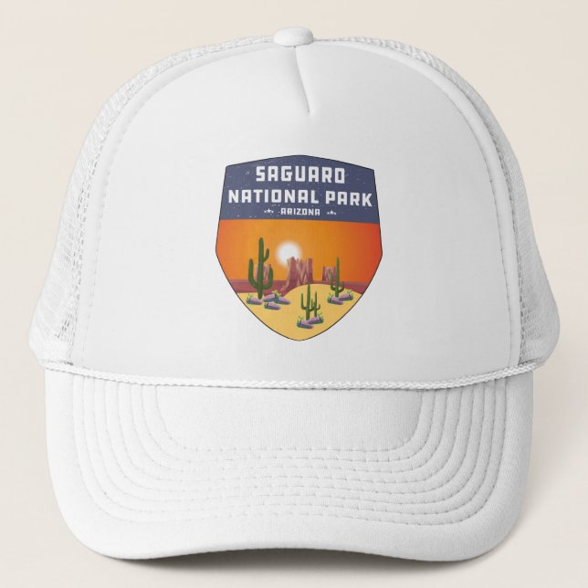 Saguaro National Park Souvenir Cactus Arizona Trucker Hat (Front)