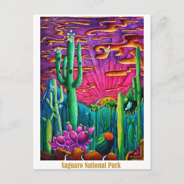 Saguaro National Park Travel Art Postcard  (Front)