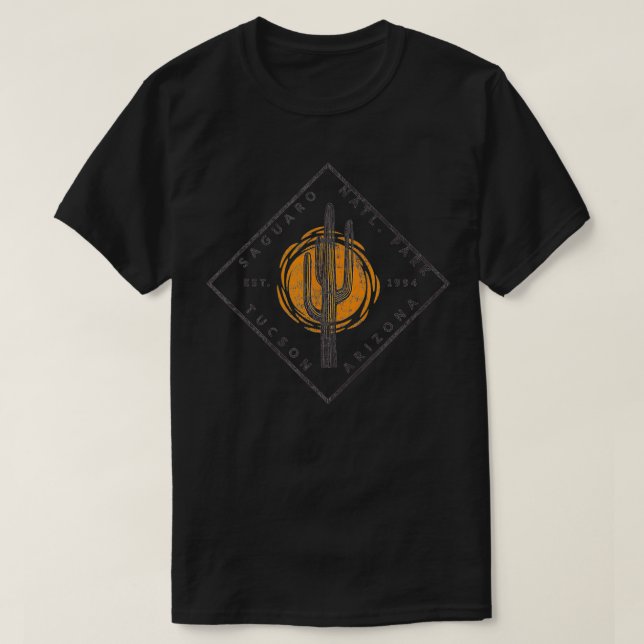 Saguaro National Park Tucson Arizona Cactus Art Vi T-Shirt (Design Front)