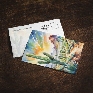 Saguaro National Park Watercolor Postcard