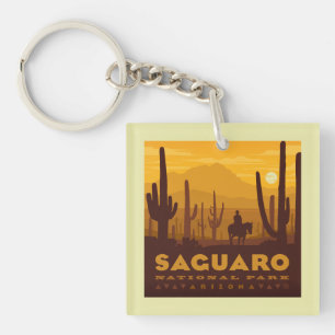 Saguaro Square National Park Arizona Keychain