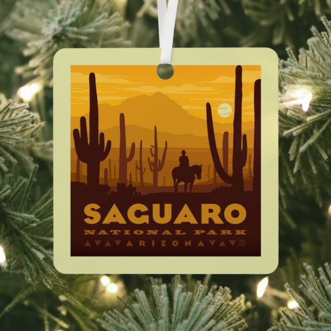 Saguaro Square National Park | Arizona Metal Ornament (Insitu)
