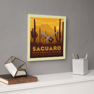 Saguaro Square National Park   Arizona Wall Clock