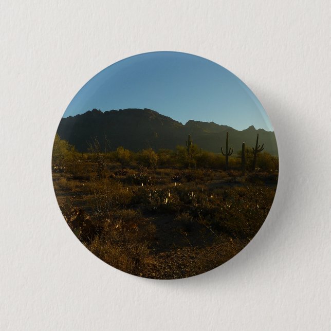 Saguaro Sunrise at Saguaro National Park 2 Inch Round Button (Front)