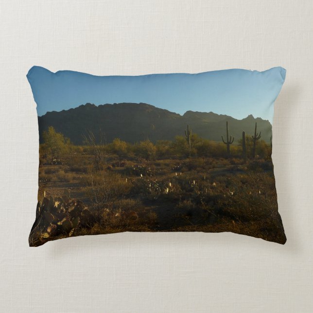 Saguaro Sunrise at Saguaro National Park Accent Pillow (Front)