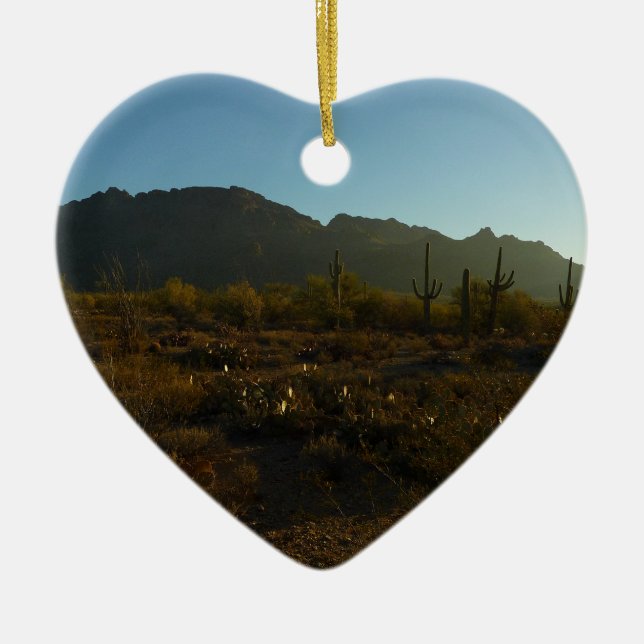 Saguaro Sunrise at Saguaro National Park Ceramic Ornament (Front)