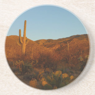 Saguaro Sunset I Arizona Desert Landscape Coaster