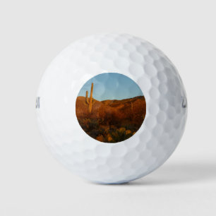 Saguaro Sunset I Arizona Desert Landscape Golf Balls