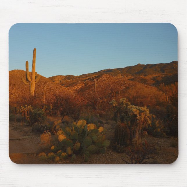 Saguaro Sunset I Arizona Desert Landscape Mouse Pad (Front)