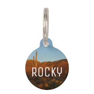 Saguaro Sunset I Arizona Desert Landscape Pet Tag