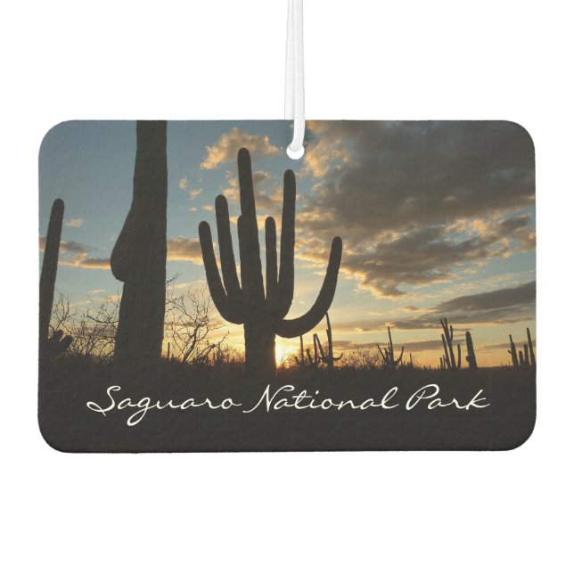 Saguaro Sunset II Arizona Desert Landscape Air Freshener (Front)