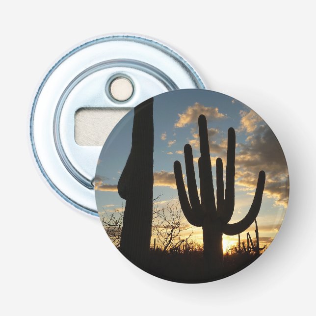 Saguaro Sunset II Arizona Desert Landscape Bottle Opener (Front)