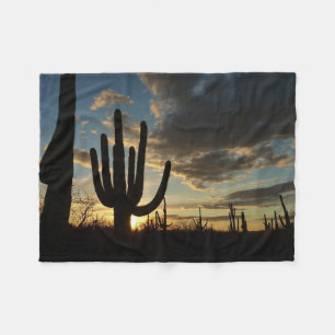 Saguaro Sunset II Arizona Desert Landscape Fleece Blanket