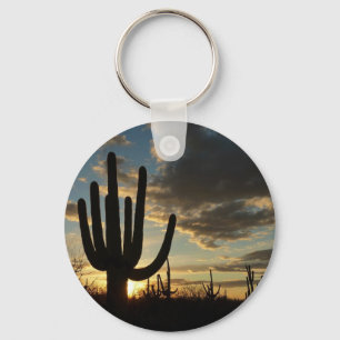 Saguaro Sunset II Arizona Desert Landscape Keychain