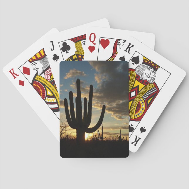 Saguaro Sunset II Arizona Desert Landscape Playing Cards (Back)