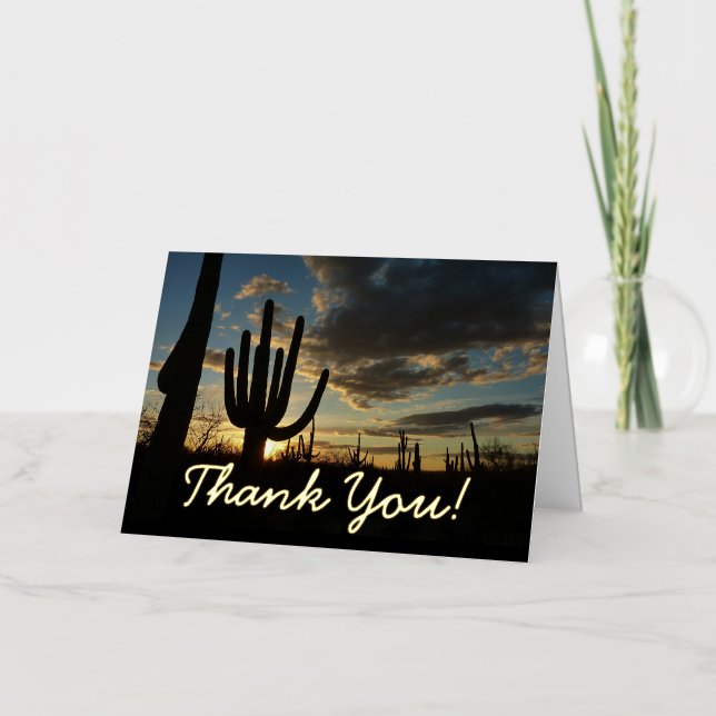Saguaro Sunset II Arizona Thank You Card (Front)