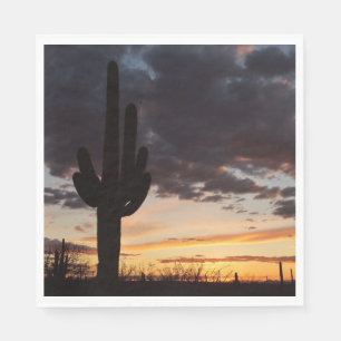 Saguaro Sunset III Arizona Desert Landscape Napkin