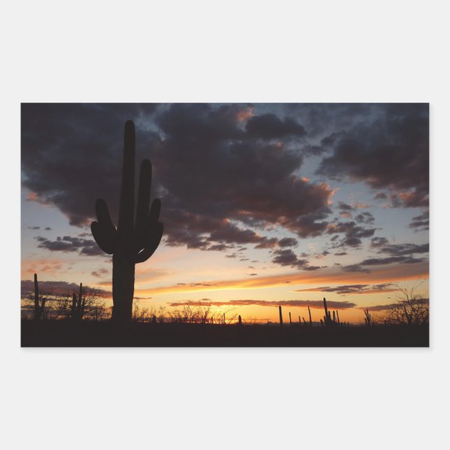 Saguaro Sunset III Arizona Desert Landscape Sticker (Front)