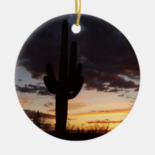 Saguaro Sunset III Arizona Landscape Ceramic Ornament