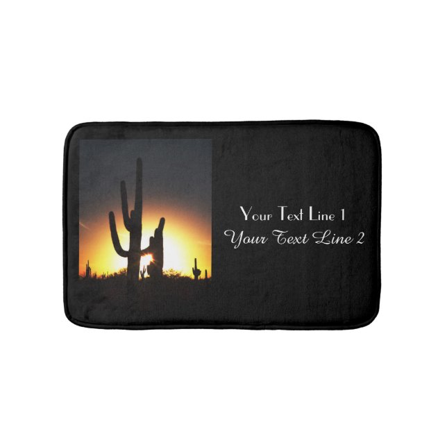 Saguaro Sunset Personalized Bath Mat (Front)
