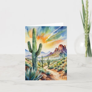 Saguaro Watercolor Stationery Card
