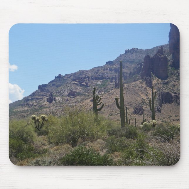 Saguaros and mountains mouse pad (Front)