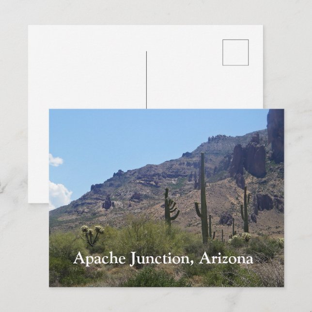 Saguaros and Mountains Postcard (Front/Back)