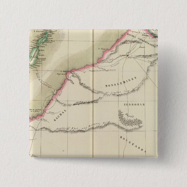 Sahara Desert, Africa 6 2 Inch Square Button (Front)