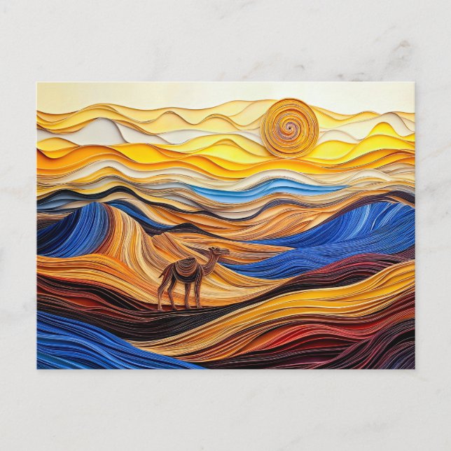 Sahara Desert Scene with Dromedary Postcard (Front)
