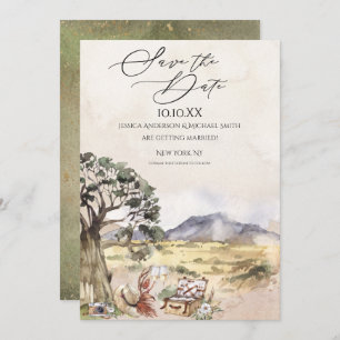 Sahara Savanna Picnic Save the Date Invitation