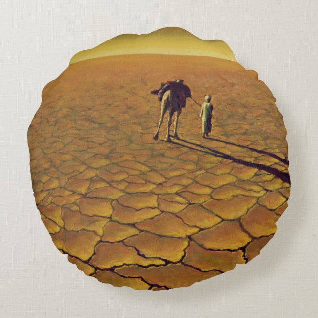 Saharan Journey 1995 Round Pillow (Back)