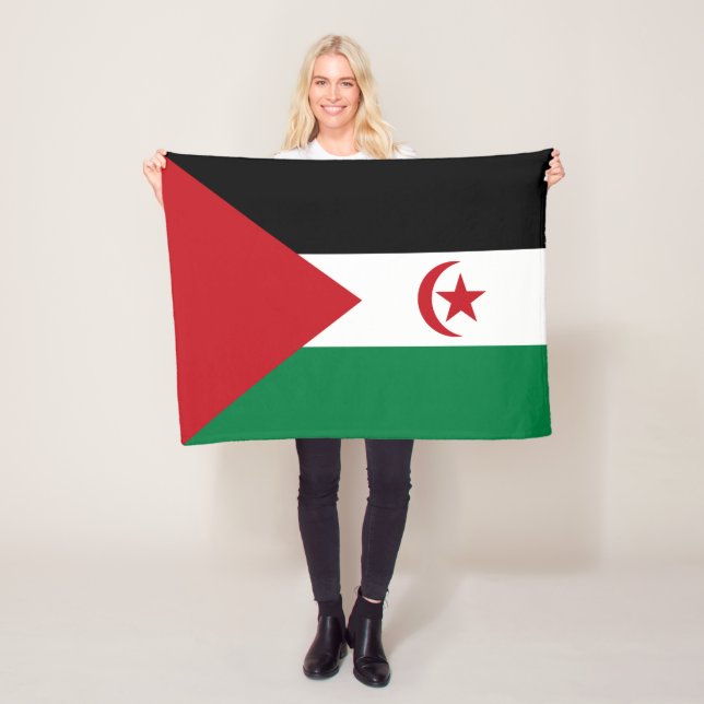 Sahrawi Arab Democratic Republic Flag Fleece Blanket (In Situ)